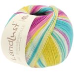 Lana Grossa Landlust Die Sockenwolle 113 Citrus yellow/Light petrol/Fuchsia/Orchid/Ecru