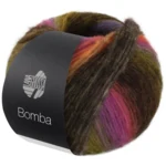 Lana Grossa Bomba 01 Dark grey/blackberry/orange/yellow-/dark green/blue
