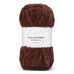 LindeHobby Fuzzy Chenille Silver Lurex 20 Bitter coffee