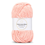 LindeHobby Fuzzy Chenille Silver Lurex 06 Salmon