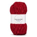 LindeHobby Fuzzy Chenille Gold Lurex 12 Burgundy