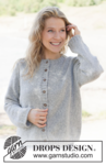 263-35 Silver Snuggle Cardigan by DROPS Design