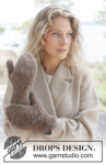 261-61 Frosted Bark Mittens by DROPS Design