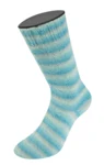 Lana Grossa Cosy Socks Soft Stripes 110 Light grey/mint/mint turquoise/turquoise/light petrol