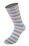 Lana Grossa Cosy Socks Multi Stripes 153 Lavender/grey blue/salmon/cream/turquoise