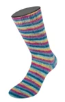 Lana Grossa Cosy Socks Multi Stripes 155 Dark petrol/light turquoise/yellow/orchid/grey violet