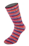 Lana Grossa Cosy Socks Multi Stripes 156 Blue violet/wine red/pumpkin/pink/grey green