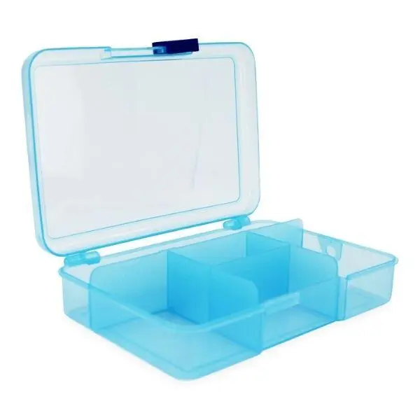 Plastic box with lid Blue 14.5 x 10 cm, 5 compartments