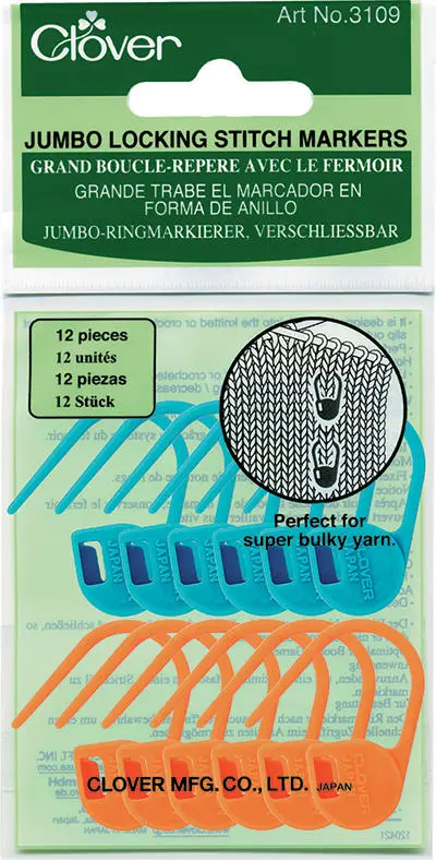 Clover Jumbo Anelli Segnapunti Per Maglia – 20 Pezzi In 2 Misure – Arancione E Verde