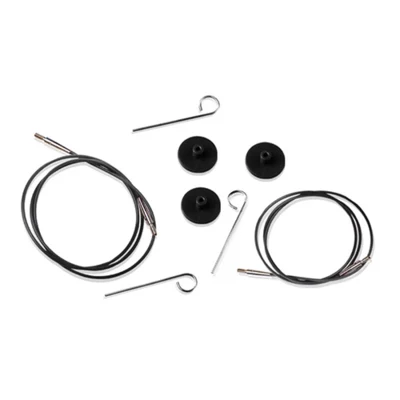KnitPro Cable Black Silver (40-150 cm)