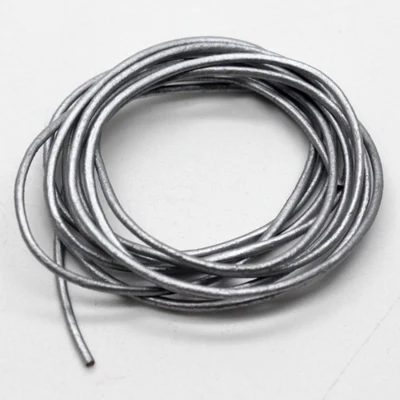 HobbyArts Leather cord, Silver, 1 meter