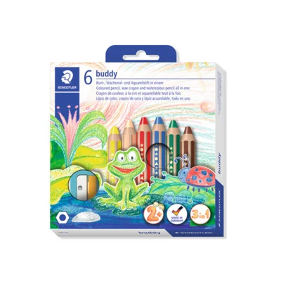 STAEDTLER Buddy 3-in-1 Crayons, 6 Pcs