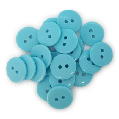 HobbyArts Round Plastic Buttons Baby Blue, 20 pcs