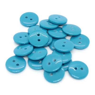 HobbyArts Round Plastic Buttons Jeans Blue, 20 pcs