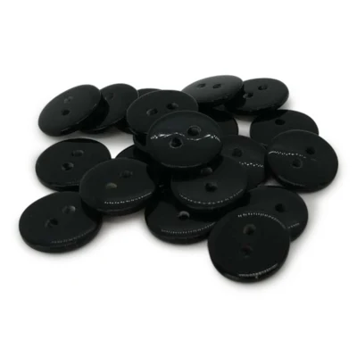 HobbyArts Round Plastic Buttons Black, 20 pcs