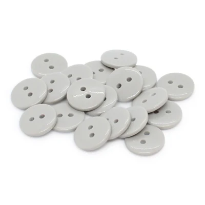 HobbyArts Round Plastic Buttons Light Gray, 20 pcs