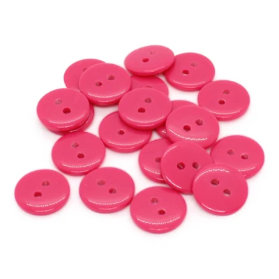 HobbyArts Round Plastic Buttons Cerise, 20 pcs