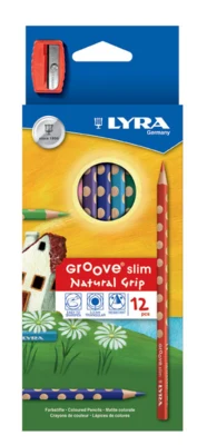 Lyra Groove Slim Coloured Pencils, 12 pcs
