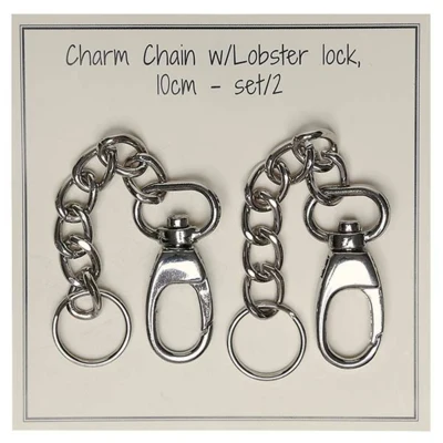 Go Handmade Charm Chain, Lobster lock, 2 pcs