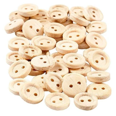 Wooden buttons 11 mm, 50 pcs