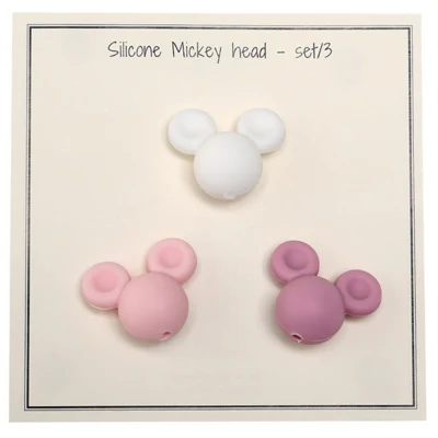 Go Handmade Silicone Beads, Mickey, 3 pcs