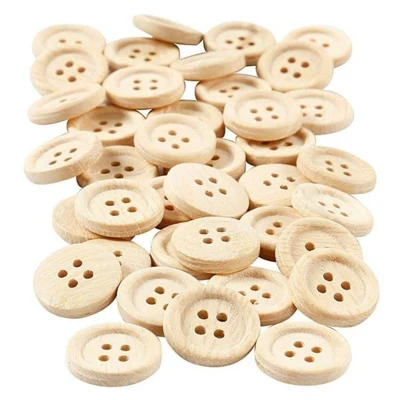 Wooden buttons 18 mm, 40 pcs