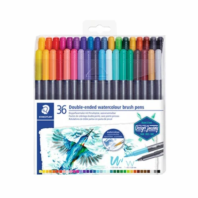 STAEDTLER Double-ended Watercolour Brush Pens, 36 pcs