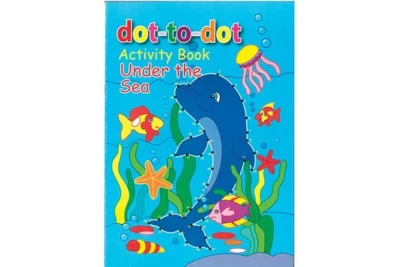 Colouring book Dot-to-dot A4 Under the sea, 16 pages