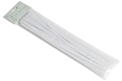 Craft Line Chenille White 0.9x30 cm, 15 pcs