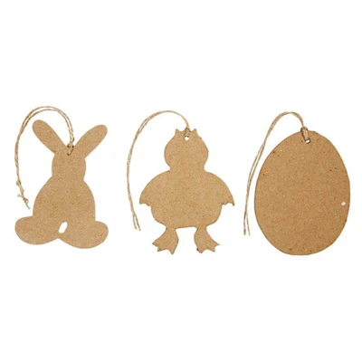 Easter hangings hare, chicken, eggs, 6 pcs