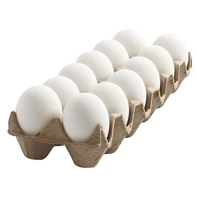 Eggs White plastic 6 cm, 12 pcs