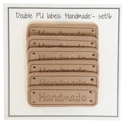 Go Handmade Double PU Labels "Handmade" 6 pcs