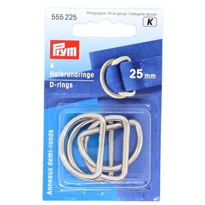 Prym D-rings, 25 mm, 4 pcs