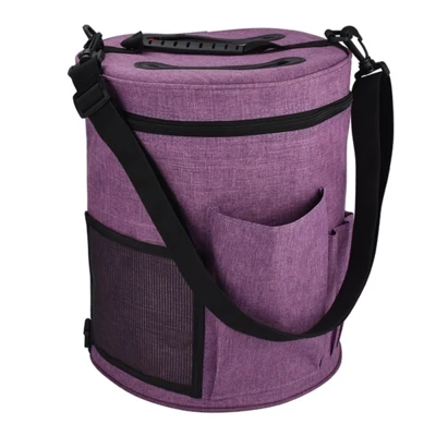 Knitting Bag Round Purple