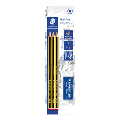 STAEDTLER Noris Pencils & Eraser, 3 + 1 pcs