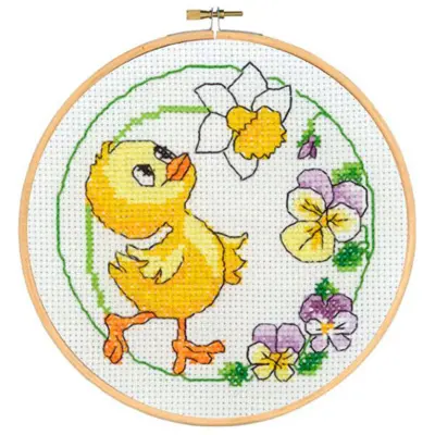 Embroidery kit Chicken with frame