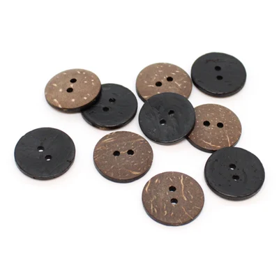 HobbyArts Coloured Coconut buttons Black 20 mm, 10 pcs