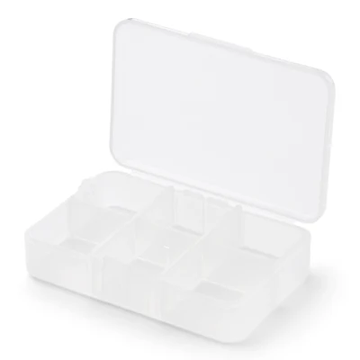Plastic box with lid Transparent 8 x 5.5 cm, 6 compartments