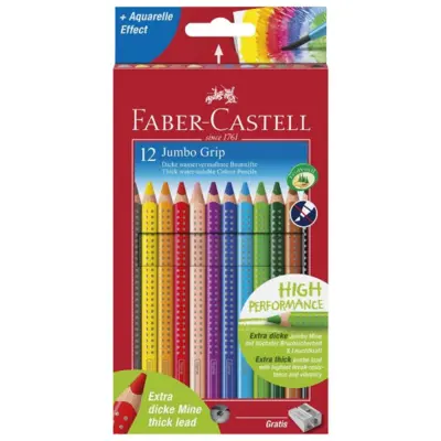 Faber-Castell Jumbo Grip Colour Pencil, 12 pencils