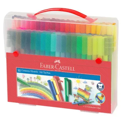 Faber-Castell Connector felt tip pen set Carrying case, 92 pieces
