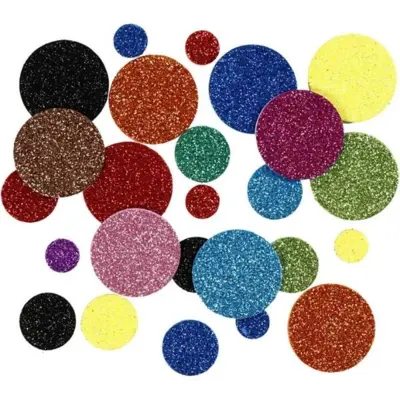 Self-Adhesive Glitter Circles, 150 ass