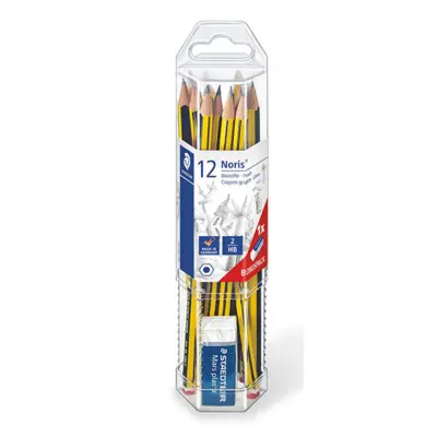 STAEDTLER Noris Pencils & Eraser, 12 + 1 pc