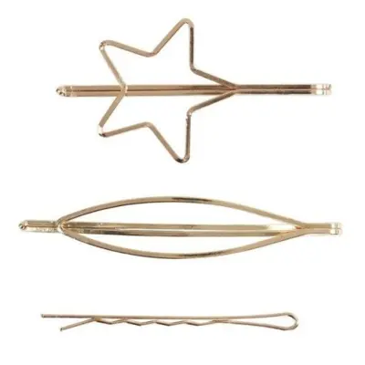 Hair clips, gold-plated, 3 pcs.