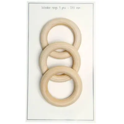 Go Handmade Wooden Rings 55 mm, 3 pcs