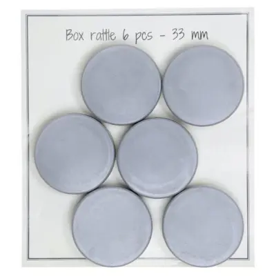 Go Handmade Rattle Box Grey 33 mm, 6 pcs