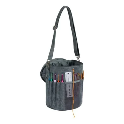 Shoulder bag for yarn small, grey