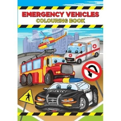 Colouring book A4 Emergency Vehicles, 16 pages