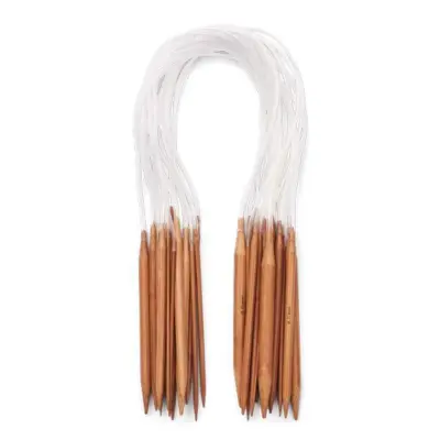 Bamboo Circular Knitting Needle Set, 18 sizes, 2-10 mm - 60 cm