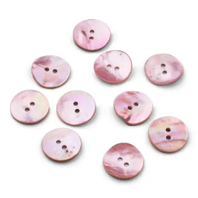 HobbyArts Mother of Pearl Buttons, Blush, 20 mm, 10 pcs
