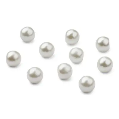 HobbyArts Pearl Buttons, White, 12 mm, 10 pieces
